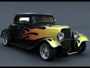 1932 ford coupe hot rod 3D Model