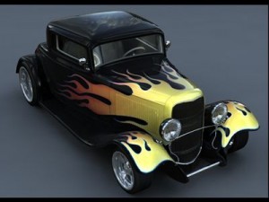 1932 ford coupe hot rod 3Dモデル