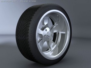 5 spoke alloy wheel Model 3D
