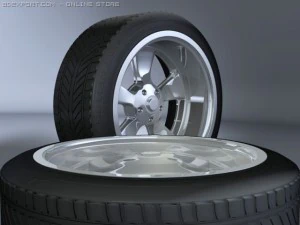 5 spoke alloy wheel 3D Model