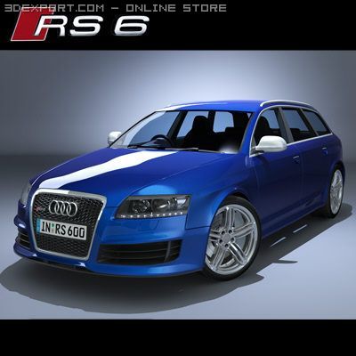 audi rs6 avant 3Dモデル .c4d .max .obj .3ds .fbx .stl .blend 