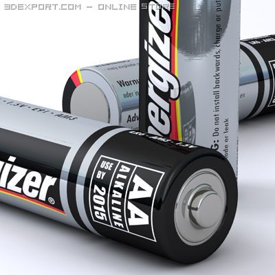 energizer aa battery 3D Model .c4d .max .obj .3ds .fbx .stl .blend 
