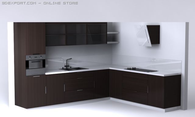 kitchen corner setup 3D Модель .c4d .max .obj .3ds .fbx .stl .blend 