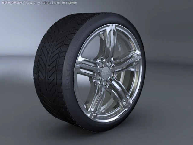 audi rs6 wheel and tyre 3D Model .c4d .max .obj .3ds .fbx .stl .blend