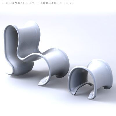 fiocco chair 3D Model .c4d .max .obj .3ds .fbx .stl .blend