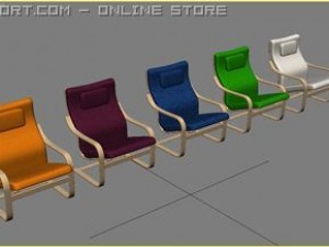 5 poang chairs collection 3D Модель