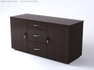 triple drawer unit Modello 3D