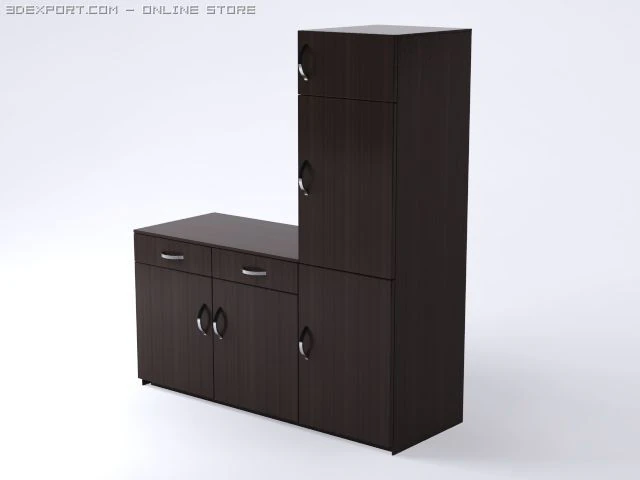 triple refrigerator unit 3D Model .c4d .max .obj .3ds .fbx .stl .blend 