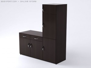 triple refrigerator unit Modello 3D