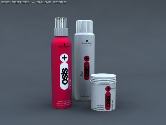 osis hair care products 3D 模型 .c4d .max .obj .3ds .fbx .stl .blend 