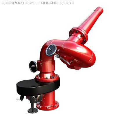 oscillating fire fighting monitor 3D Model .c4d .max .obj .3ds .fbx .stl .blend 