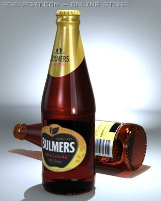 bulmers cider bottle 3D 模型 .c4d .max .obj .3ds .fbx .stl .blend 