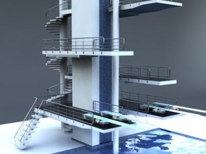 olympic diving board Modello 3D