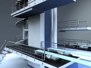 olympic diving board 3D-Modell