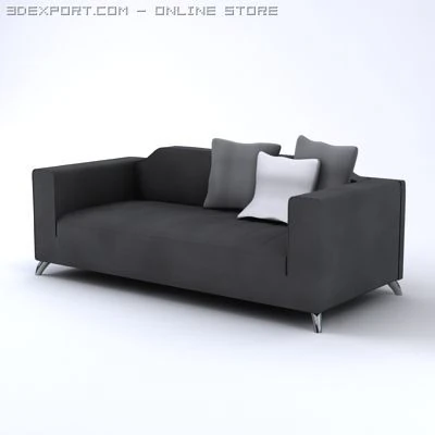 baroque two seater italian sofa 3D Model .c4d .max .obj .3ds .fbx .stl .blend 