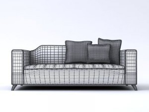baroque two seater italian sofa Modelo 3D