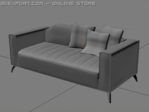 baroque two seater italian sofa 3D Model