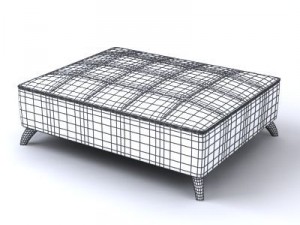 baroque ottoman  foot stool 3D Model