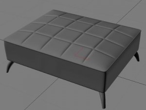 baroque ottoman  foot stool 3D Model