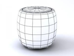 baroque italian furniture pouf 3D Модель