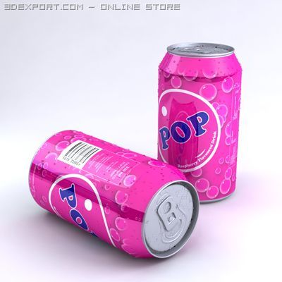 unbranded soda can 3D Model .c4d .max .obj .3ds .fbx .stl .blend 