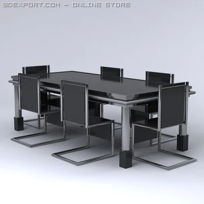 6 piece contemporary dining furniture 3D Model .c4d .max .obj .3ds .fbx .stl .blend