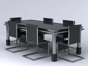 6 piece contemporary dining furniture Modello 3D