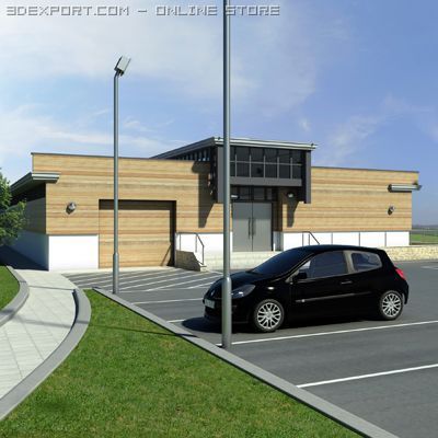 sports pavillion  utility building 3D Модель .c4d .max .obj .3ds .fbx .stl .blend 