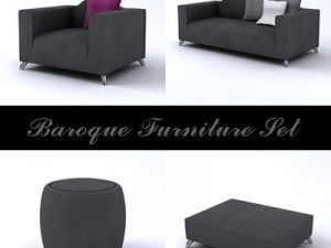 baroque furniture set 3D Model