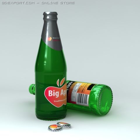 unbranded cider bottle Modelo 3D .c4d .max .obj .3ds .fbx .stl .blend 