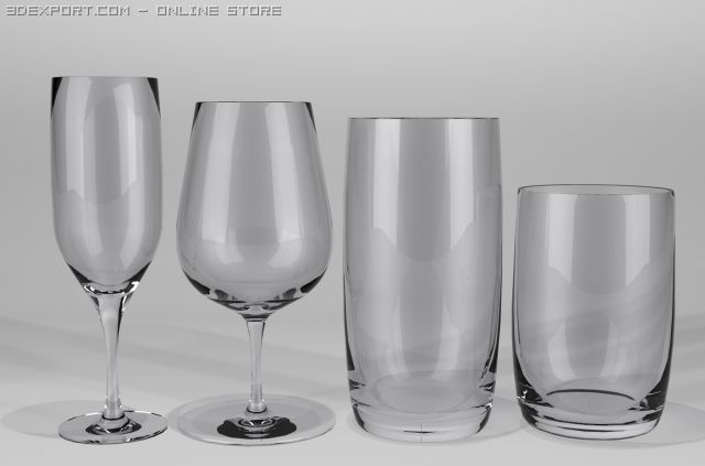 drinking glasses Modelo 3D .c4d .max .obj .3ds .fbx .stl .blend 