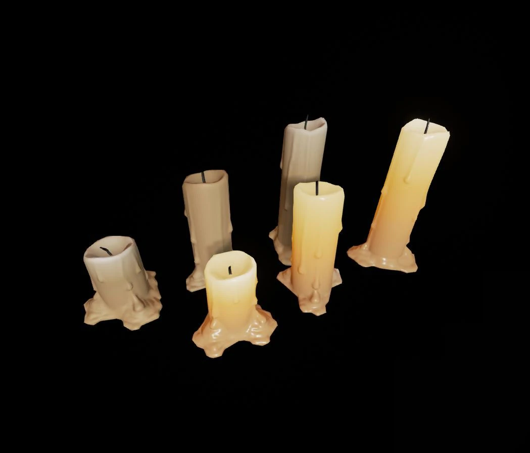 candles 3D Model .c4d .max .obj .3ds .fbx .stl .blend 