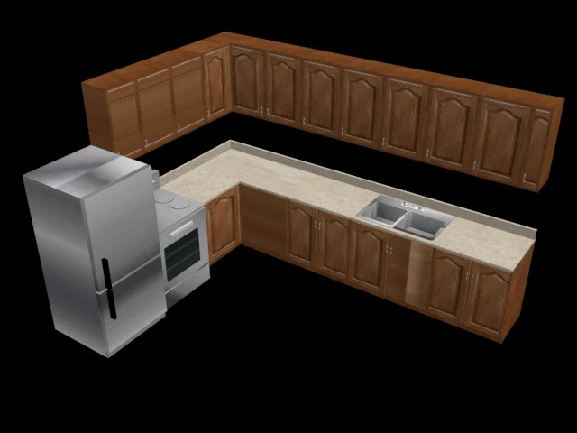 Kitchen 3D Model .c4d .max .obj .3ds .fbx .stl .blend