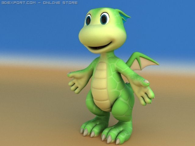 toon dragon 3D 模型 .c4d .max .obj .3ds .fbx .stl .blend 