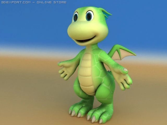 toon dragon 3D Model .c4d .max .obj .3ds .fbx .stl .blend 