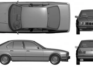 sed&atilde; bmw e34 Modelo 3D