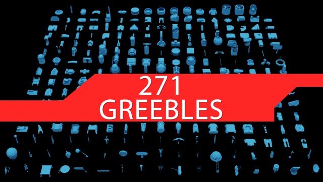 greeble kitbash lowpoly pack Model 3D .c4d .max .obj .3ds .fbx .stl .blend 