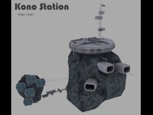 कोनो क्षुद्रग्रह स्टेशन 3D मॉडल