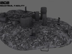 instalaci&oacute;n de asteroides de kece Modelo 3D