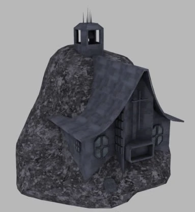 church asteroid 3D Model .c4d .max .obj .3ds .fbx .stl .blend