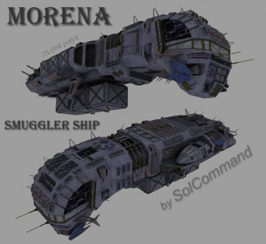 morena smuggler ship Modelo 3D .c4d .max .obj .3ds .fbx .stl .blend 