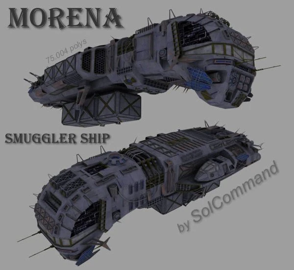 morena smuggler ship 3D Model .c4d .max .obj .3ds .fbx .stl .blend