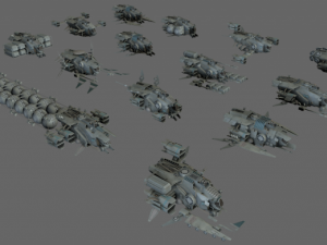 modular ships collection 3D Model