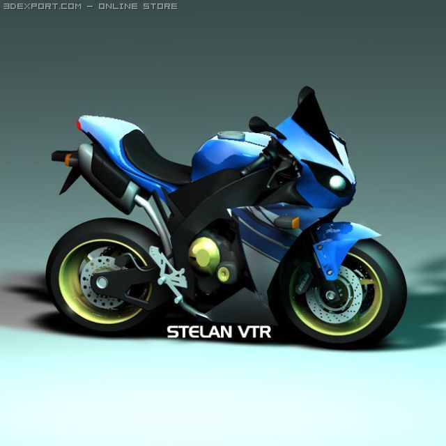 yamaha r1 cartoon c4d 3ds obj 3D Model .c4d .max .obj .3ds .fbx .stl .blend 