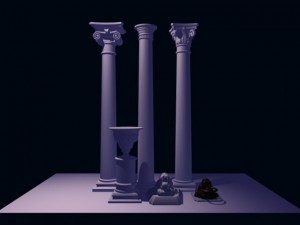 column and lions Modelo 3D