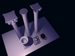 column and lions 3D 모델