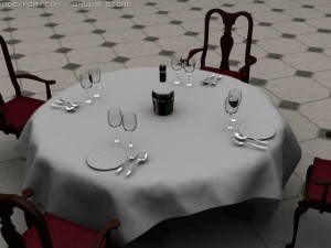 dinner set Modello 3D