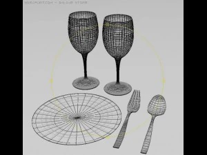 dinner set 3D Model