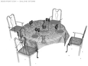 dinner set 3D Model