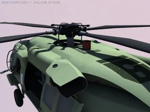 mh60j black hawk full interior and glass cockpit a 3D Model